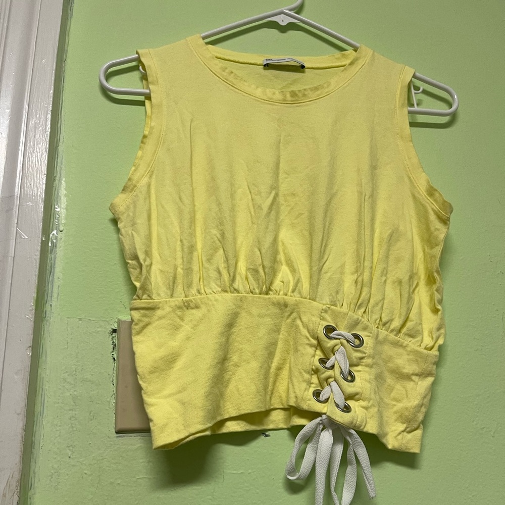 Zara Basic Vintage String Top - image 1